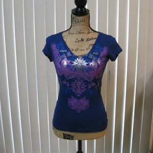 NWT Express purple graphic tee t shirt top XS extra small